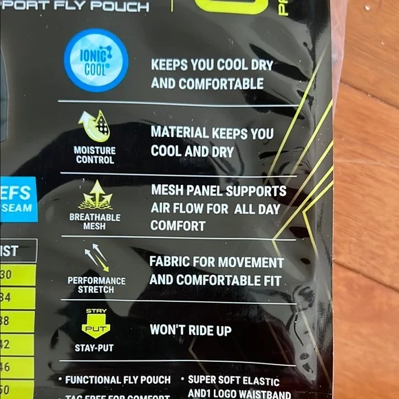 NWT 2XL AND1 Men's Pro Platinum 6-Inch Boxer Briefs Support Fly Pouch – 6-Pack - Picture 4 of 5